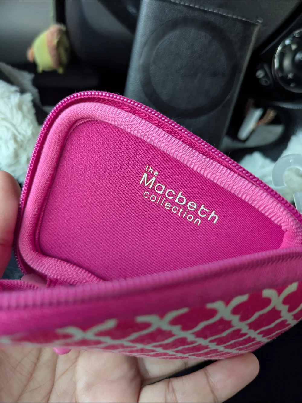 Y2k Macbeth Collection by Margaret Josephs Pink and White Patterned Camera Case